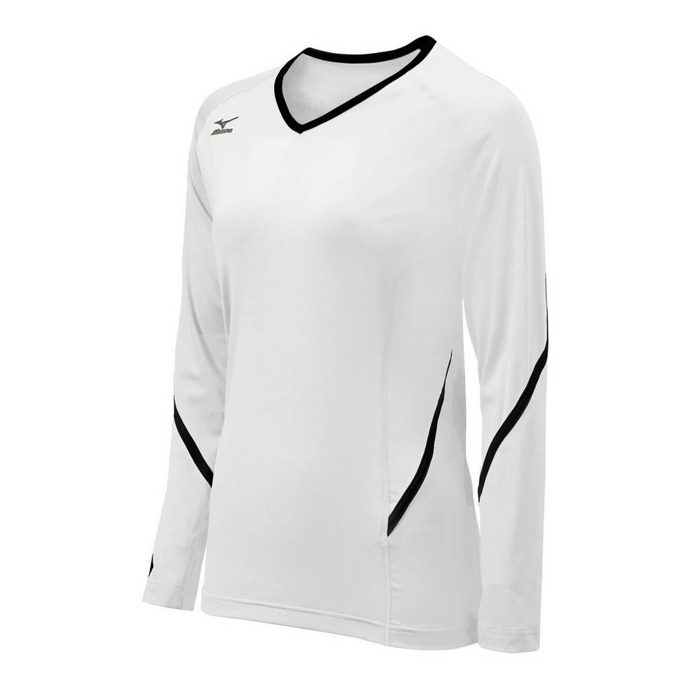 Maglia Mizuno Pallavolo Techno Generation Long Sleeve Donna - Bianche/Nere - 53127-TJCI